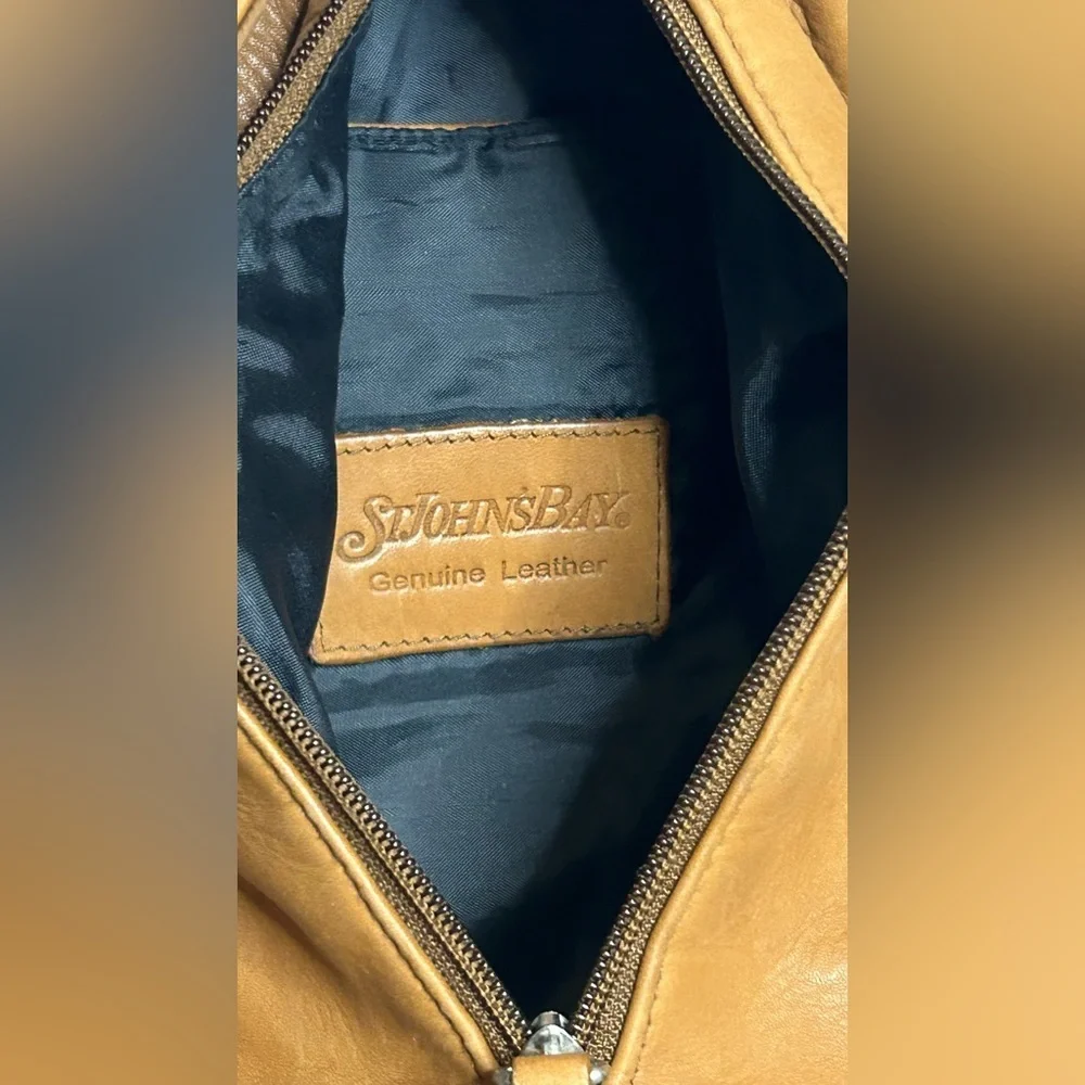 St. John's Bay Caramel Brown Genuine Leather Backpack